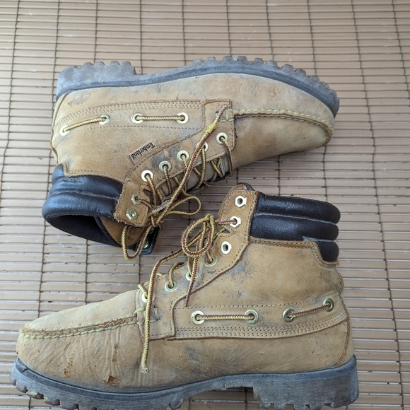 Timberland men\'s sz 8 Moccasin toe Paracord lace work, hike hunting boots. Some main image 11